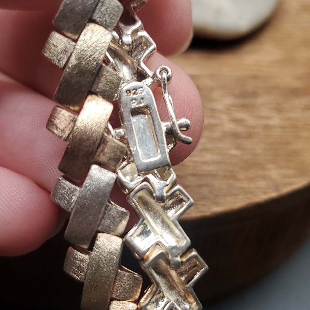 RJ GRAZIANO sterling cross tracks tennis bracelet B2504 estate vintage - Picture 4 of 4